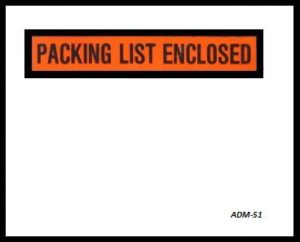 ADM51 Packing List Envelopes